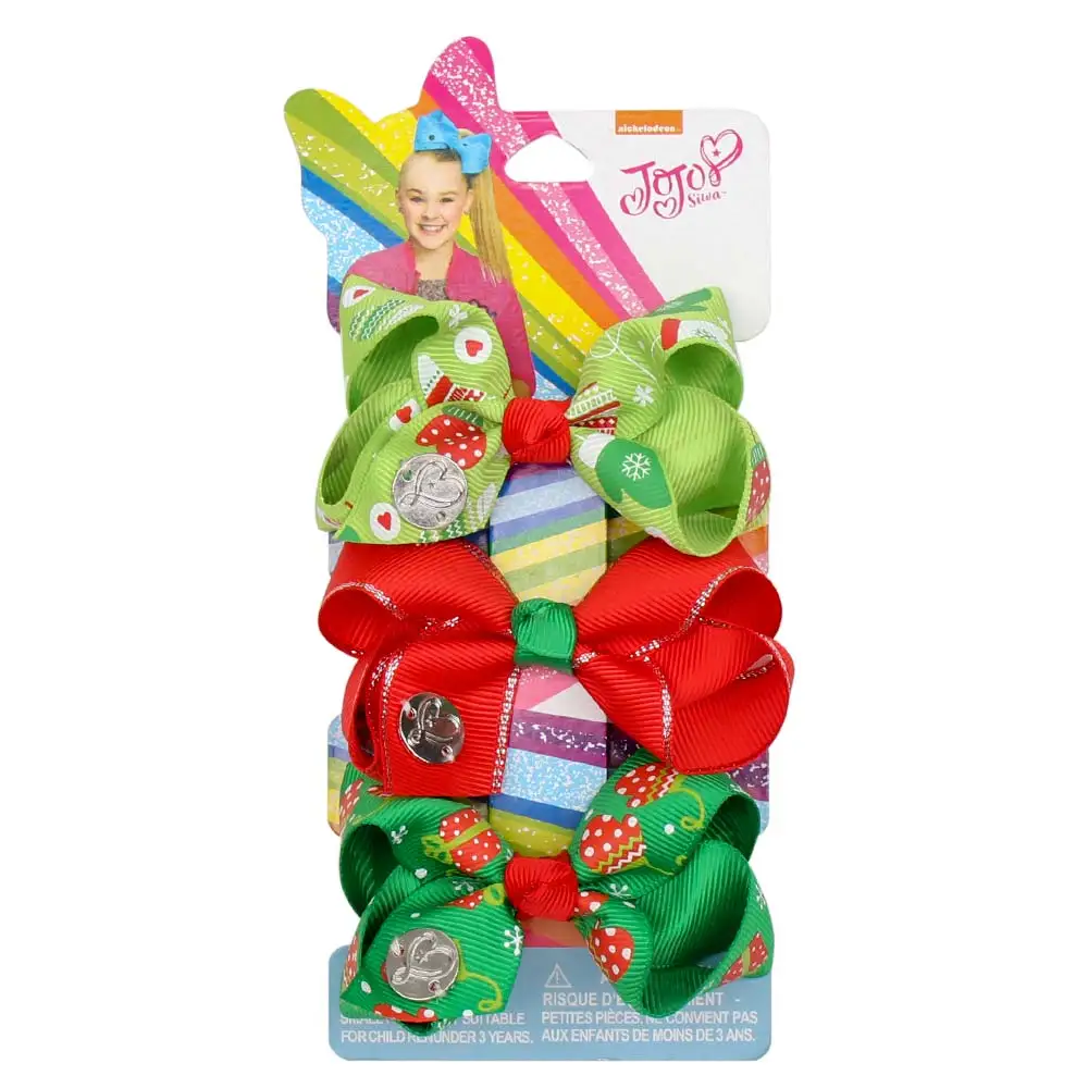 5 компл./упак. 3 "Jojo Siwa банты для волос девочек Рождественский набор ручной