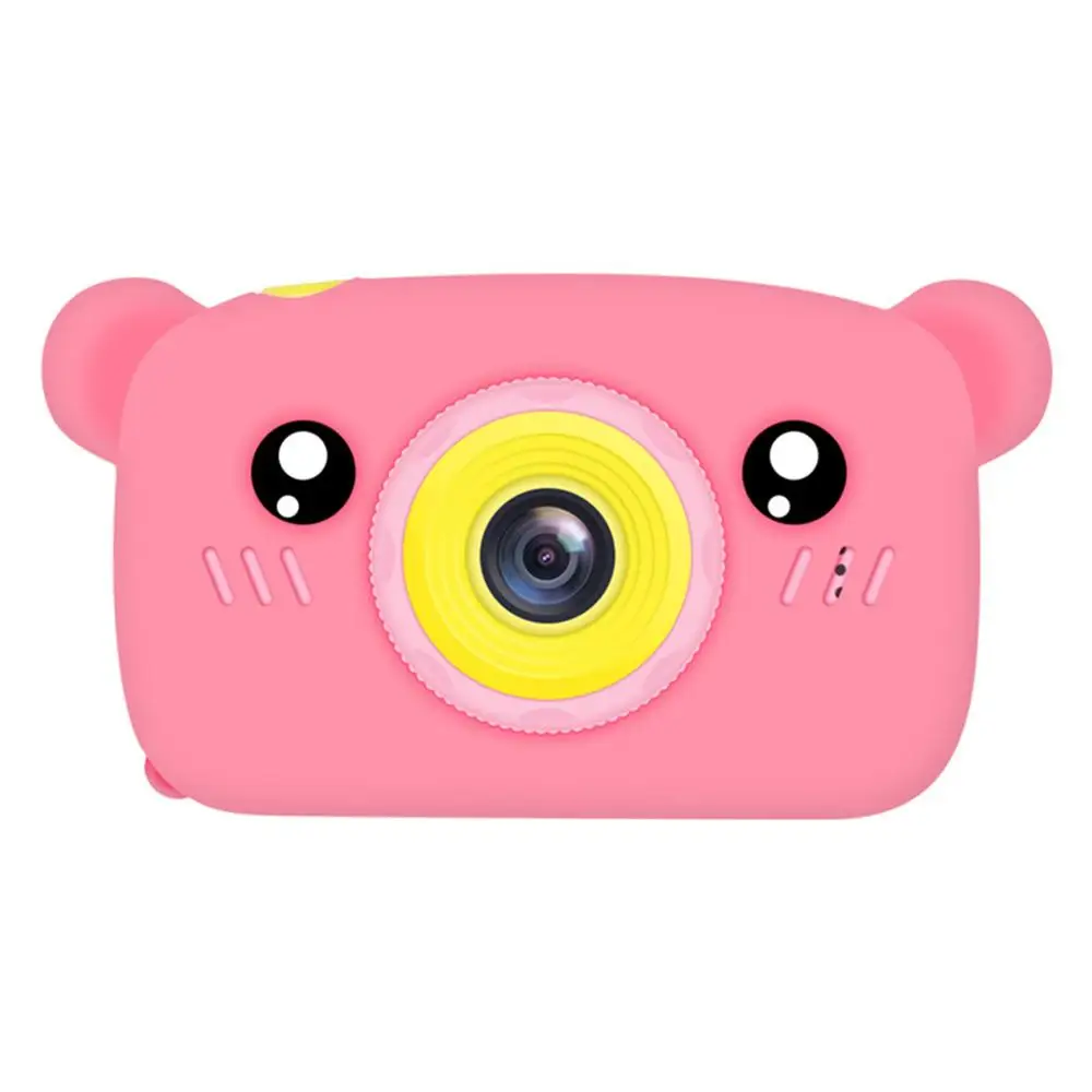 Pink-bear Full HD 1080P Милая мультипликационная Цифровая видеокамера для детей 12MP портативная 2 ''ЖК-экран дисплей для детей для обучения детей - Цвет: Pink-bear