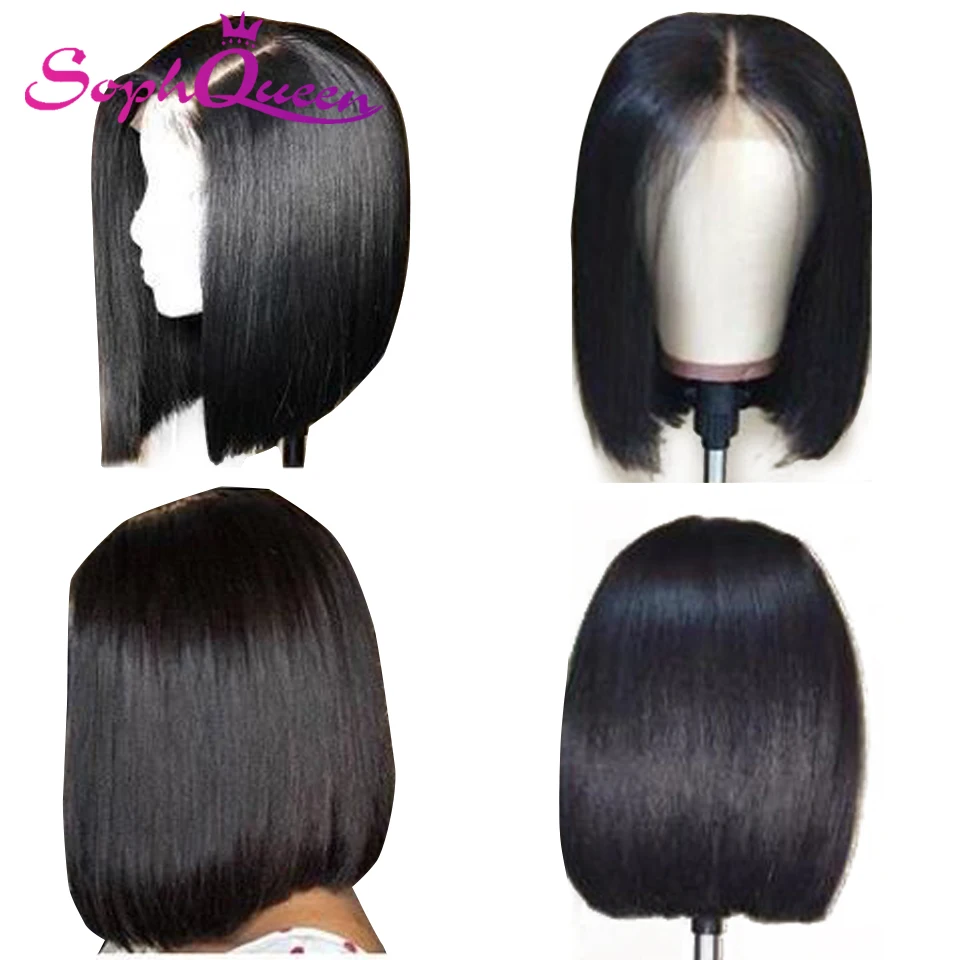 Короткие кружевные парики Soph Queen 4*4 из человеческих волос для черных женщин