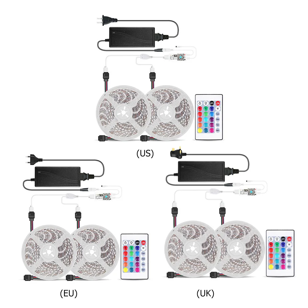 

10m SMD 5050 RGB LED Strip Light Waterproof WiFi+Remote Control DC 12V Flexible Tape Ribbon Lamp for TV Desktop Background Decor