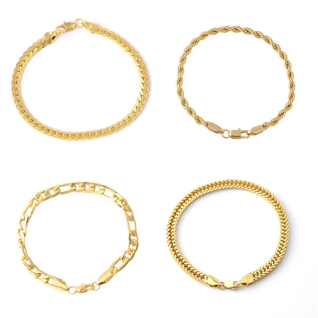 18K Позолоченные ювелирные изделия дружбы для пары браслет талисманы 21 см длина