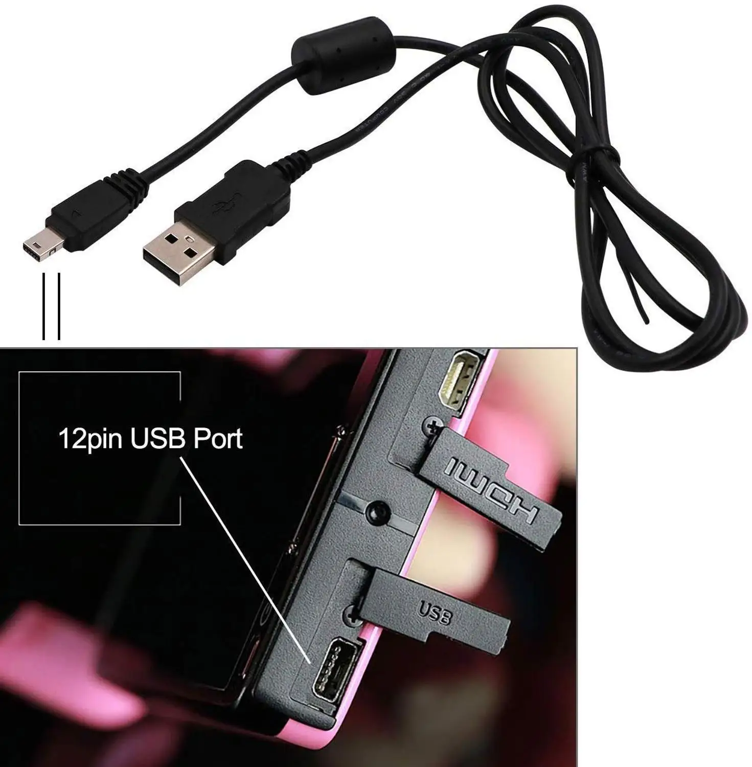 Сменный USB кабель для зарядки и передачи данных 12 контактов порт шнур питания