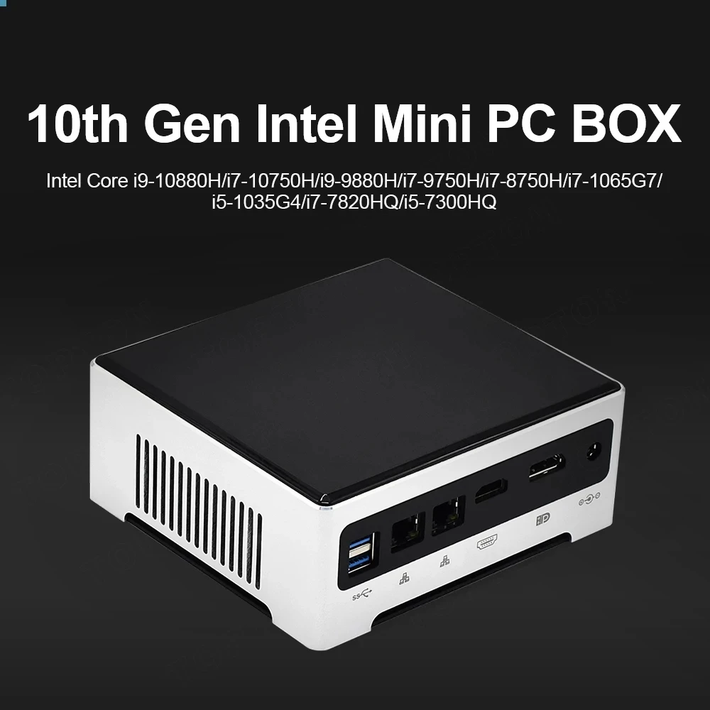 Мини ПК 10 го поколения Intel Core i9 10880H i7 10750H i5 10300H Windows Linux 2 * DDR4 M.2 Lan двухдиапазонный WiFi