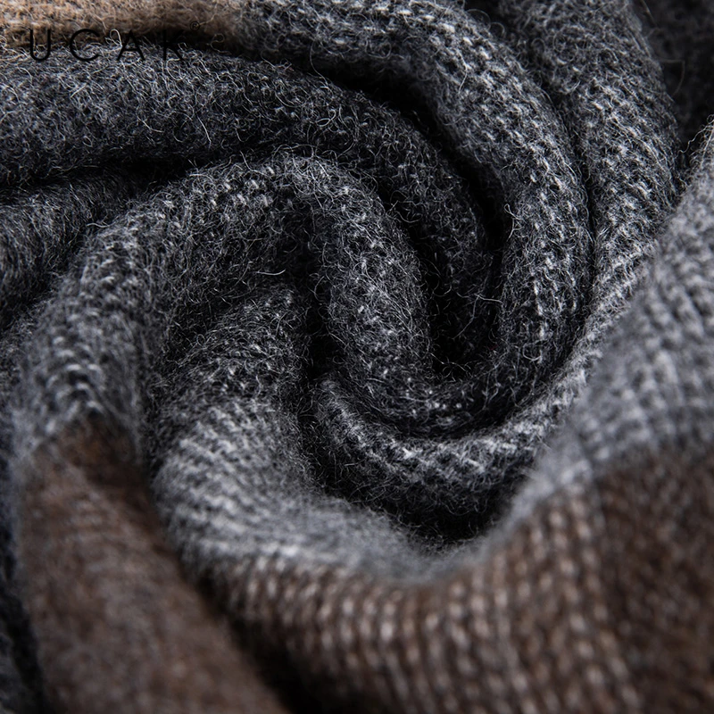 Men's Checked Scarf, Winter Korean Color Matching Warm Imitation Cashmere Scarf, Long Simple Men's Neck