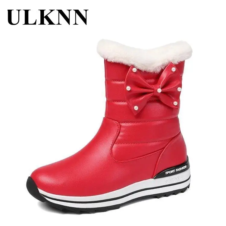 

Children Snow Boots Girl's Add Wool Warm Winter Cotton Shoes Princess Warm Boots Thickening Cuhk Children's Shoes