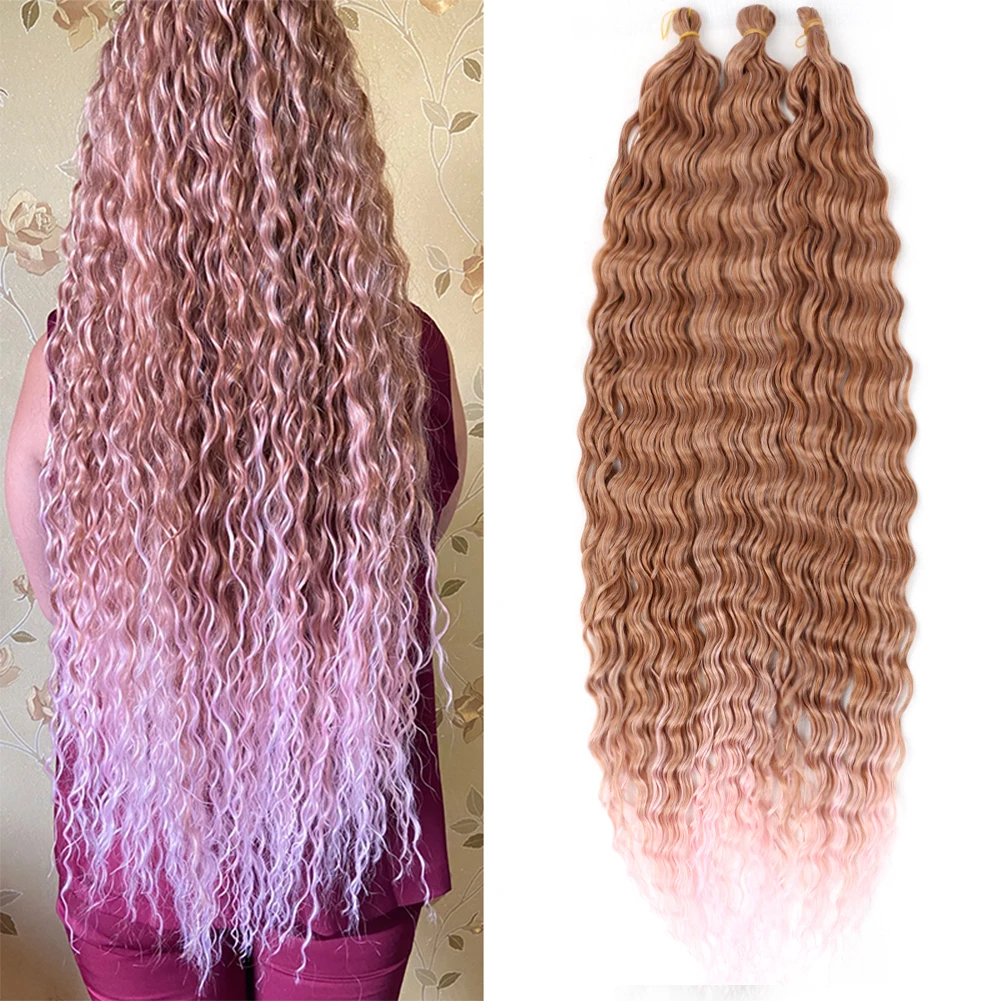32 Inch Long Zizi Deep Wave Twist Crochet Hair Freetress Water Wave Bulk Hair Brown Blonde Pink Ombre Braiding Hair Extensions
