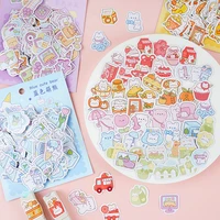 200pcspack kawaii cartoon bear rabbit wish sticker diy hand account mobile phone decoration scrapbook planner sticker