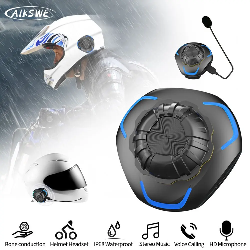 AIKSWE шлем для мотоцикла c гарнитурой костной проводимости Bluetooth Беспроводной
