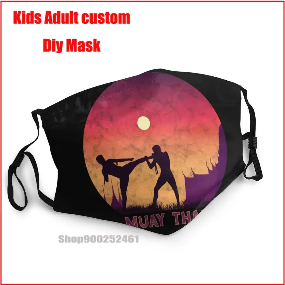 

Муай Тай кикбоксинг боксеры Таиланд Сделай Сам Дети Мода маска моющаяся многоразовая маска для лица дети рот маска с дизайном смешные