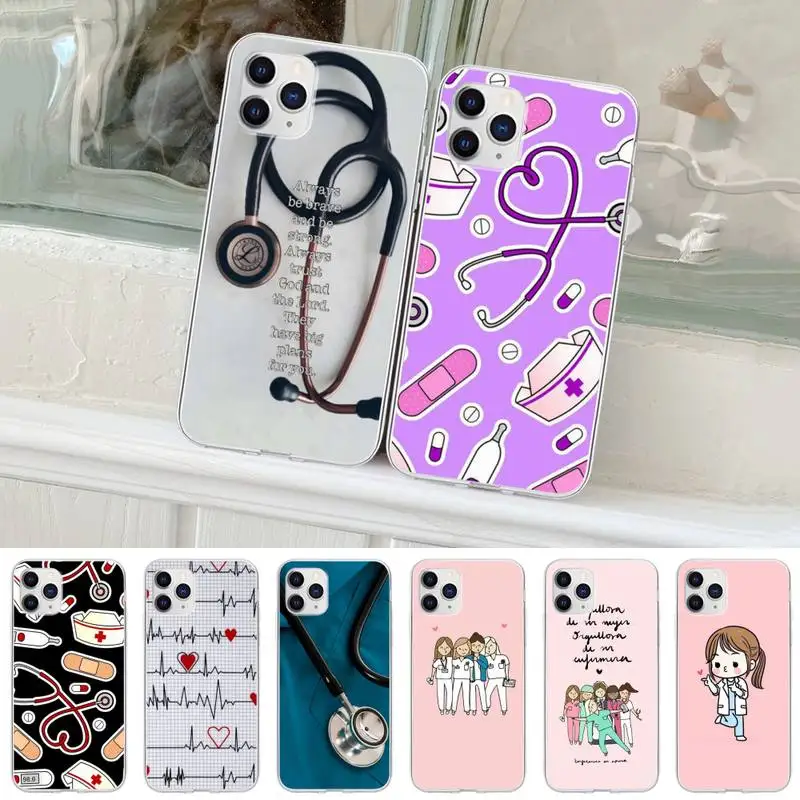 

Nurse Medical Medicine Phone Case For Samsung A51 A71 A21S S10 S9 S8 Plus S7 S10e S20 Fe Lite Transparent Cover