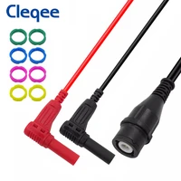 cleqee p1207 bnc male plug to 4mm right angle banana plugs coaxial cable oscilloscope test lead 120cm