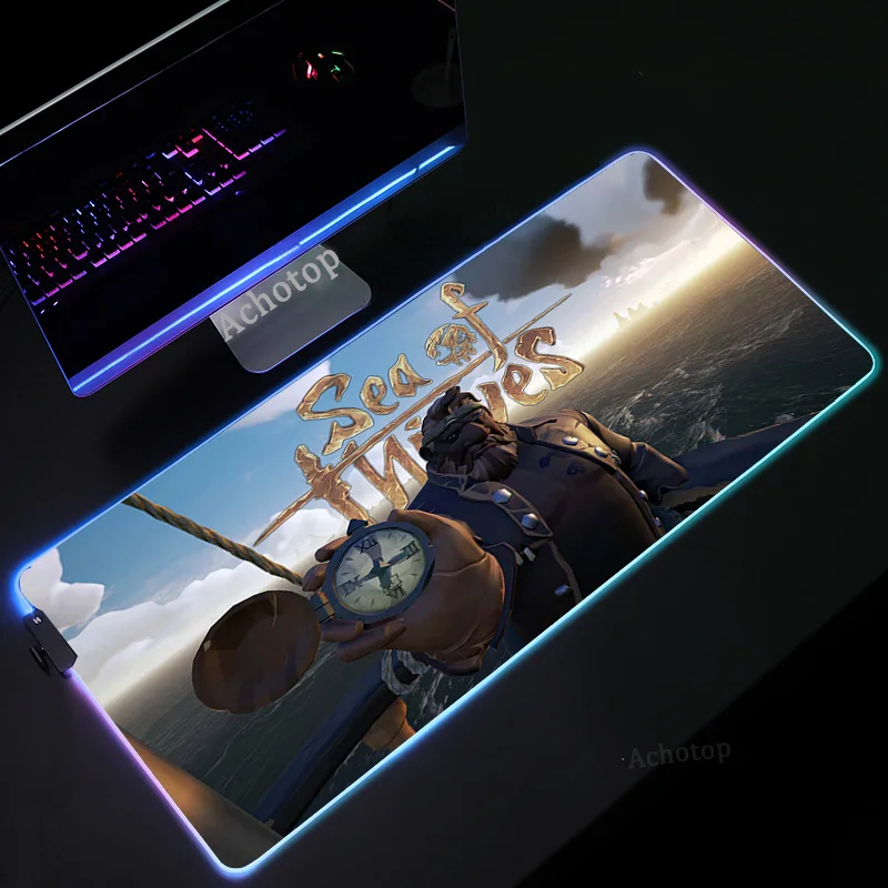 

Sea of Thieves Mouse pad PC Gamer RGB Computer Laptop Mouse Mat XXL Luminous Large Mousepad Anime LED Gaming Keyboard Desk Mat