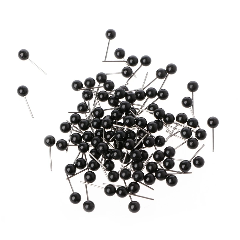 100 шт. стеклянные глаза 4-14 мм набор для валяния иглой черные фасоли