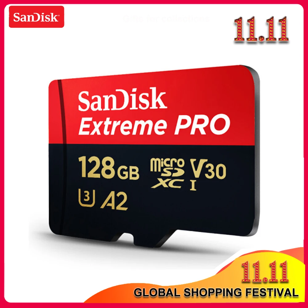 Карта памяти Sandisk Extreme Pro оригинальная карта Micro SD до 170 МБ/с./с A2 V30 U3 64 ГБ 128 256 TF с