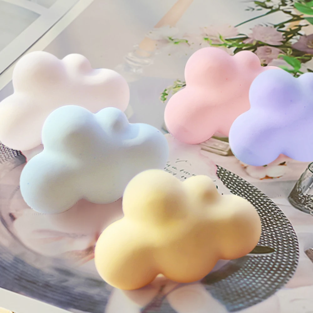 

3D Cloud Shaped Chocolate Silicone Mold Mousse Fondant Ice Cube Mold Pudding Candy Soap Candle Crystal Baking Cake Decoration T