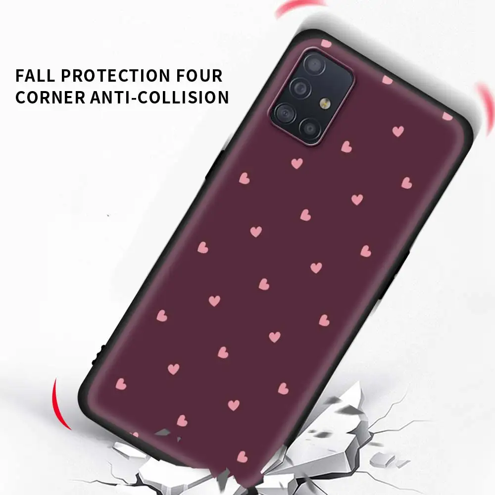 

Animal Cute Love Heart Case For Samsung Galaxy A51 A71 A21s A31 A41 A11 A12 A01 A91 A32 5G Black Shells Phone Sheath Bolso Sac
