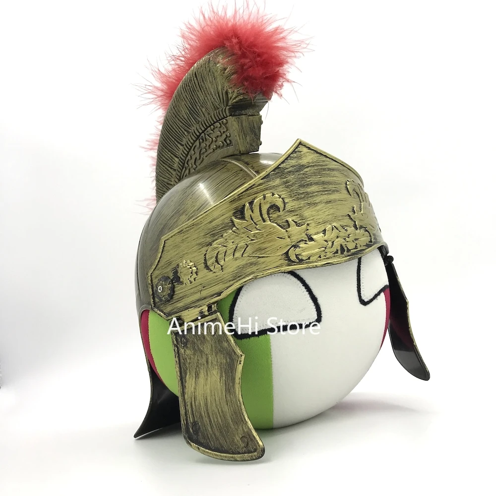 

Italia Ball and Roman helmet Doll ITA Italy Ball countryballs plushies Cosplay Polandball Plush Toy for Gift 20CM