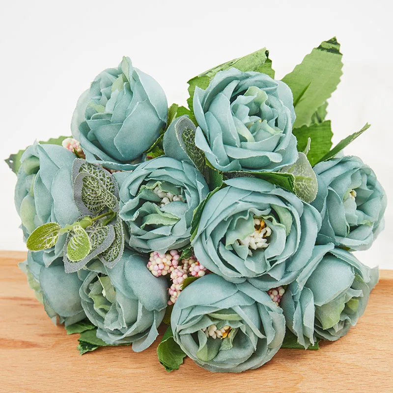 Букет роз искусственный шелк цветок офисный семейный стол украшение свадебный