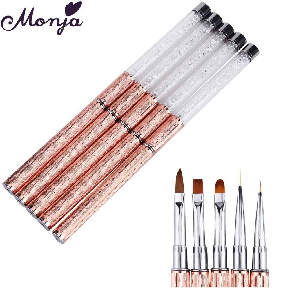 Monja 5 шт./компл. розовое золото дизайн ногтей акриловая жидкая пудра УФ гель