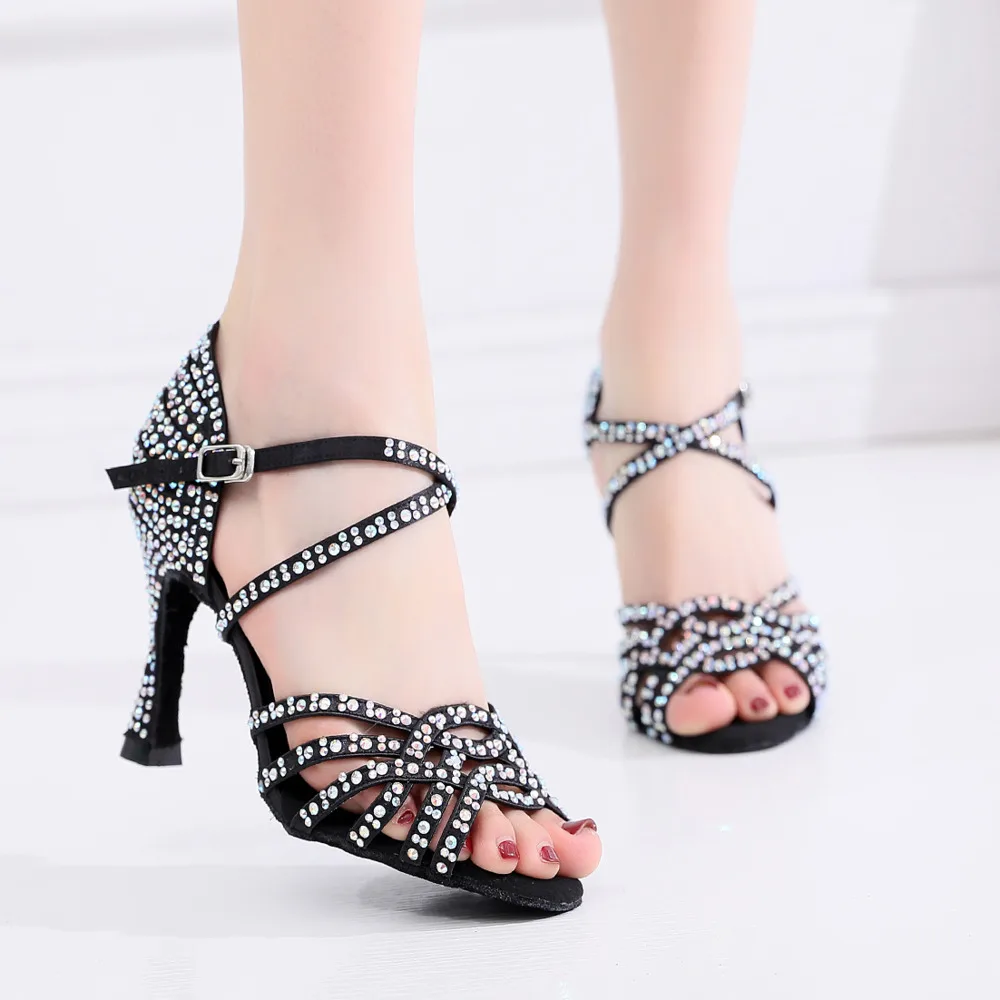 Ballroom Outdoor Latin Salsa Dancefemale Standard Tango Urban Waltz Women Dancing Shoes High Heels Black