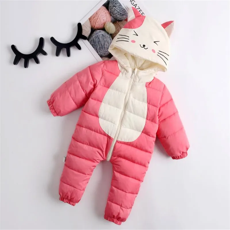 Hooded Infant Snowsuit Cotton Overalls Baby Winter Warm and Soft Jumpsuit Russian for Kids 6-12 Months |