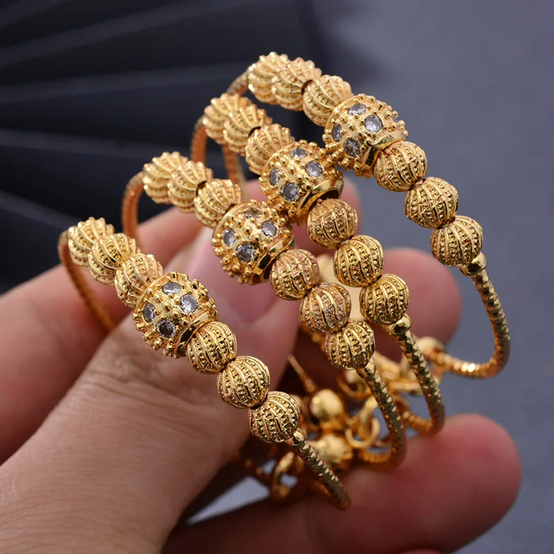 4 шт. женские этнические золотистые браслеты с камнями | Украшения и аксессуары