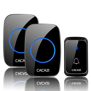 Imported CACAZI A06 DC battery-operated Wireless Waterproof Doorbell 300M Remote 36 chimes Cordless Home Cord