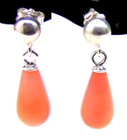 qingmos 59mm drop natural pink coral earrings for women with stering silver 925 stud earring dangle earring jewelry