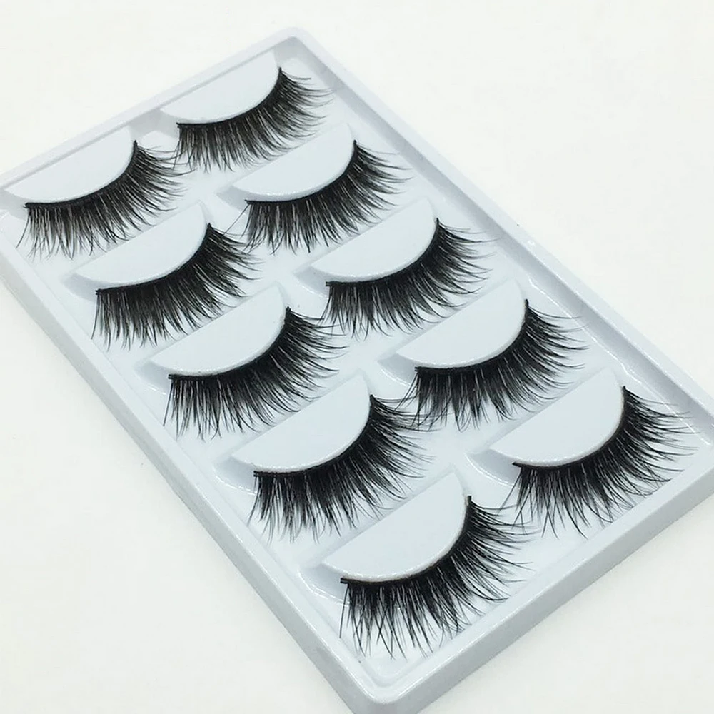 5 пар 3D накладные ресницы натуральный вид густые синтетические волосы поддельные
