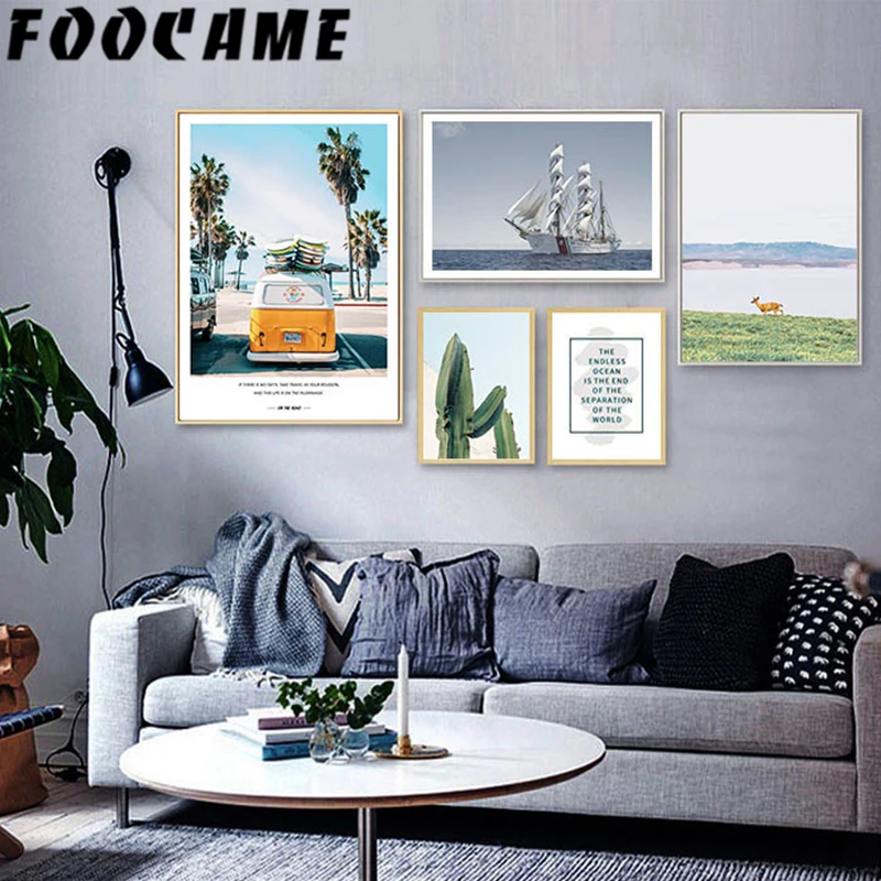 Foocome скандинавские современные кактусы корабль Натуральный Декоративный Пейзаж