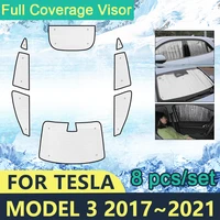 full cover sunshades for%c2%a0tesla model 3 2017 2018 2019 2020 2021 car windshields accessories visor side sun protection windows
