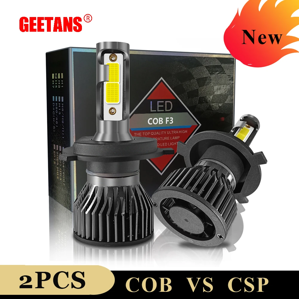 Светодиодный головной светильник GEETANS H4 12 В 6000K 8000 лм 9005 H1 H3 H7 H8 H9 880 881 H27 9006 супер