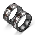 Bxzyrt 2021 кольца в виде рождественской елки с оленем кольца из нержавеющей стали с черным деревом для женщин и мужчин Рождественский подарок 8 мм модное кольцо ювелирные изделия