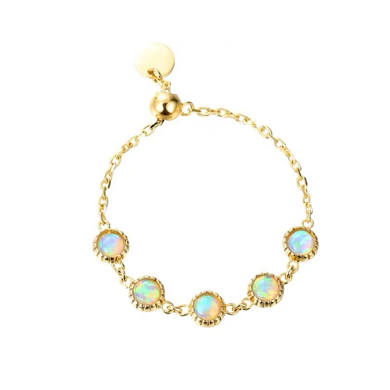 

[Jogo Paradise] Exquisite Retro 925 Silver Plated Natural Opal Ring