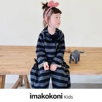 parent child imakokoni original cotton rabbit striped long sleeved sweater autumn bow pants girls 21698