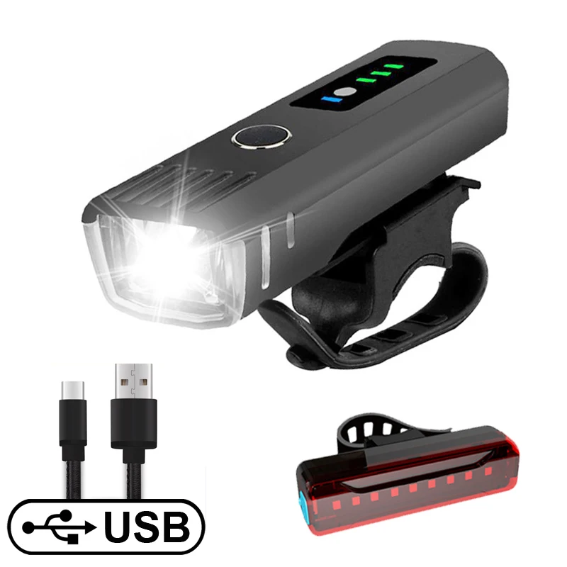 

Smart Induction Bicycle Front Light Set USB Rechargeable Rear Light LED Headlight Bike Lamp Cycling FlashLight For Bike