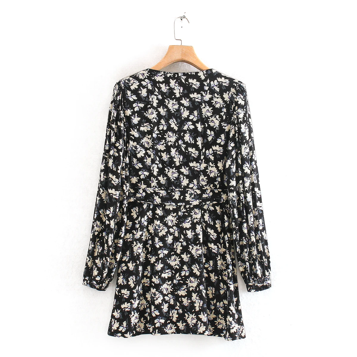 Женское винтажное мини платье с v образным вырезом и цветочным принтом женские