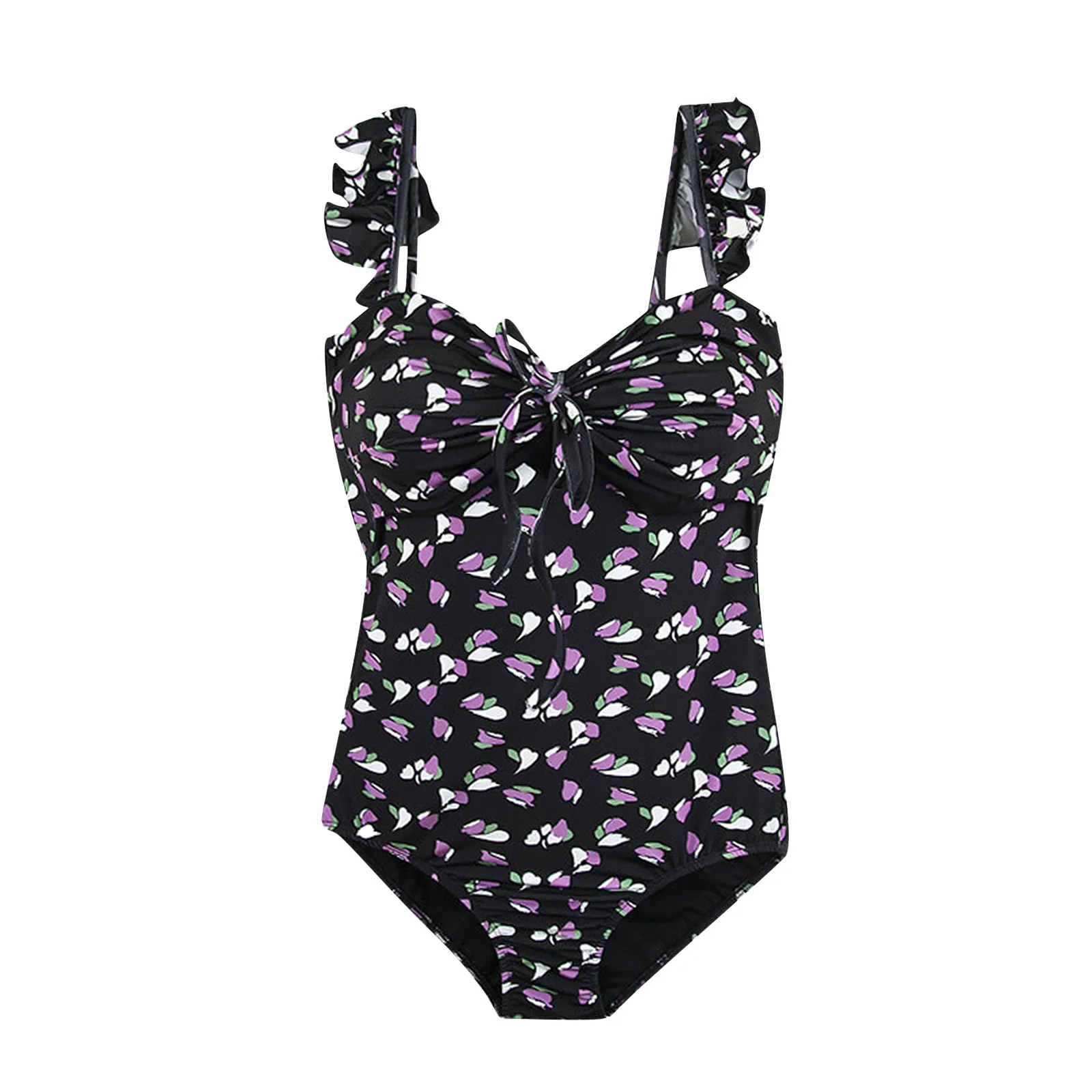 

Women's Bathing Suits Fashion Sexy Floral Prints Pattern Bow Sling Swimsuits Bikini Women's Swimwear 2021 Swimsuit Push Up Suits
