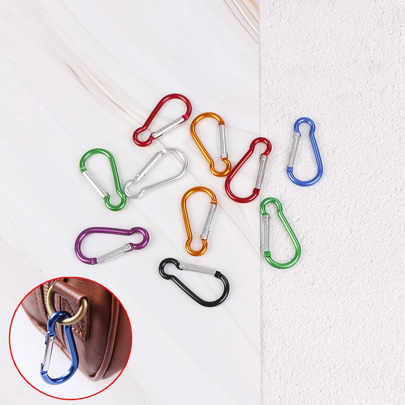 

5Pcs/lot Aluminum Carabiner D-Ring Key Chain Clip Camping Keyring Snap Hook Outdoor Travel Kit Wholesale