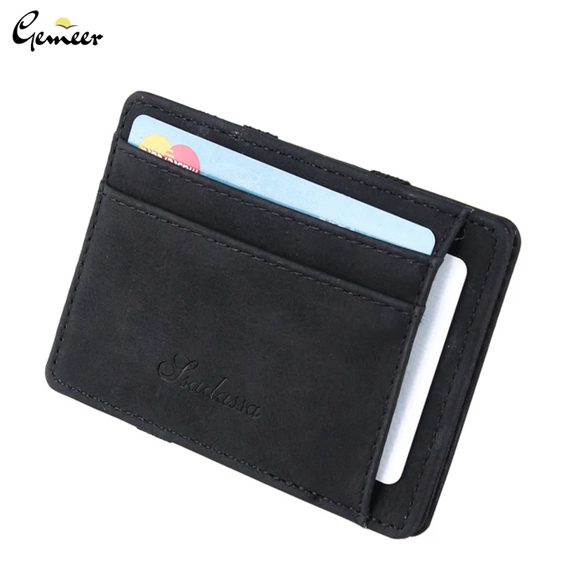 Gemeer ультра тонкий мини кошелек мужской маленький Бизнес искусственная кожа