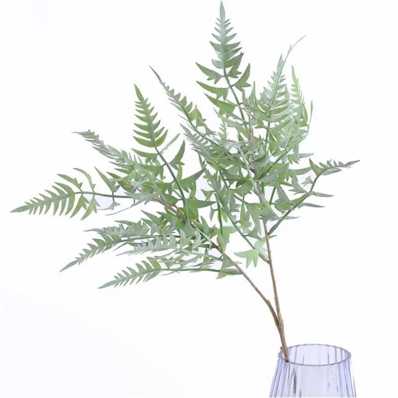 

10Pcs Fake Fern Leaf (2 stems/piece) 22.83" Length Simulation Plastic Greenery for Wedding Home Decorative Artificial Plants