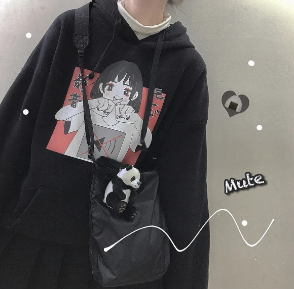 Аниме принт толстовка женская Kawaii Толстовка Harajuku одежда пуловер с капюшоном корейского размера плюс тонкая Повседневная Уличная одежда Топ V562