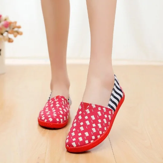 

Old Beijing cloth shoes striped women's casual shoes