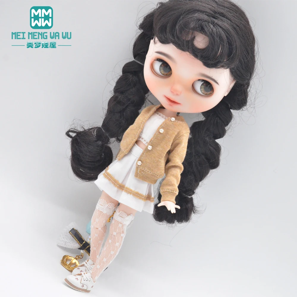 1pcs Blyth Doll Clothes fashion Sweater cardigan, skirt, tube top for 28-30cm Blyth Azone OB22 OB24 doll accessories images - 6
