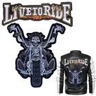 Нашивки Pulaqi в виде черепа на велосипед, большие вышитые нашивки в стиле панк на одежде, большие Мотоциклетные аксессуары для шитьяглажки