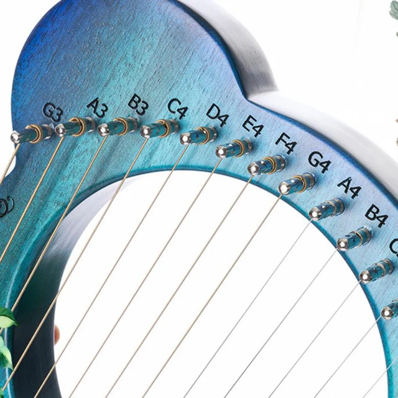 

Harp Lyre,Mahogany 16 String Harp,Mini Portable Harp,Cute,String Instrument,with Tuning Lever,for Beginners,Etc