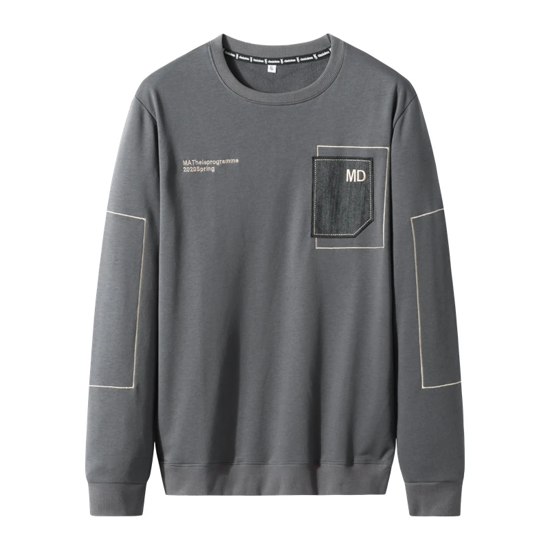 

2022 new Men's Fall Long Sleeve T-Shirt Patchwork design T-shirt loose men's clothing Autumn all-match top XL 6XL 7XL 8XL