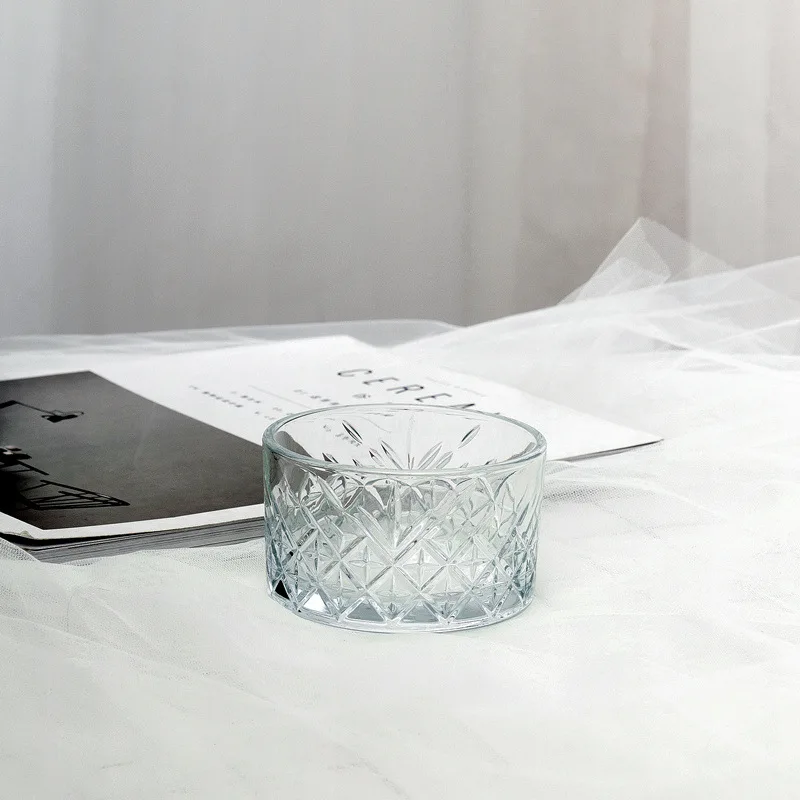 225 мл рельеф с узором &quotромбиками&quot Стекло мисочка маленькая ведро фруктов