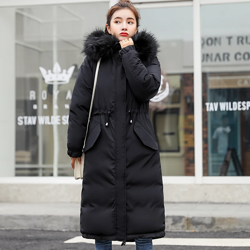 2019 Новое высококачественное Женское пальто Длинная парка с капюшоном мехом