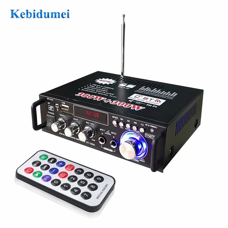 Автомобильный аудиоусилитель kebidumei 300 Вт + 220 В HIFI музыка Bluetooth домашний сабвуфер